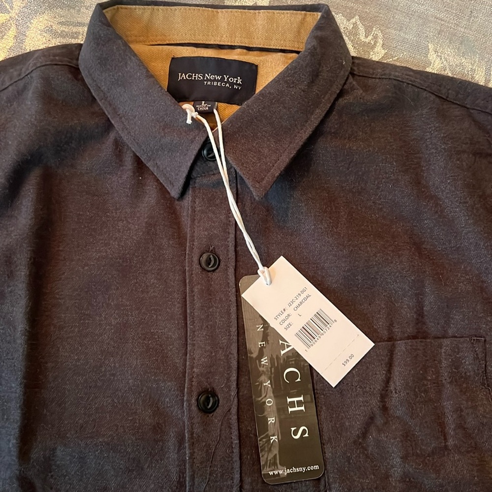 JACHS New York Tribeca NY Men’s large grey flannel shirt